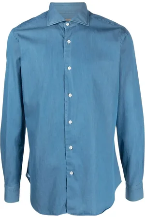 BARBA Denimskjorte med spread-krave