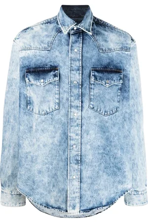 VTMNTS Denimskjorte med syrevasket effekt