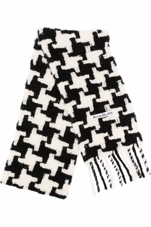 Acne Studios Strikket tørklæde med houndstooth-mønster