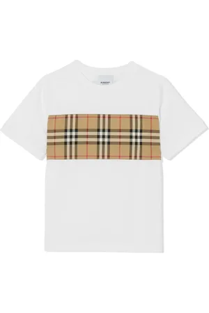 Burberry T-shirt med vintage-ternet panel