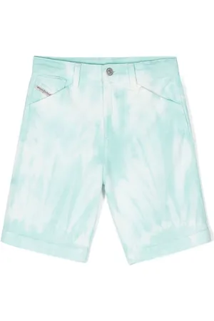 Diesel Shorts med batiktryk og Trefoil-logo