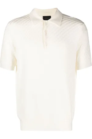 BRIONI Ribstrikket polo