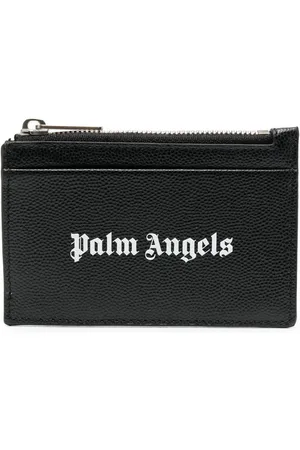 Palm Angels Gothic kortholder med logotryk og lynlås