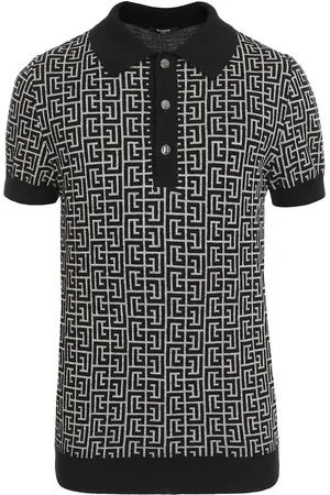 Balmain Polo i jacquard med PB-monogram