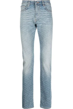 VERSACE Jeans med geometrisk tryk og vasket effekt