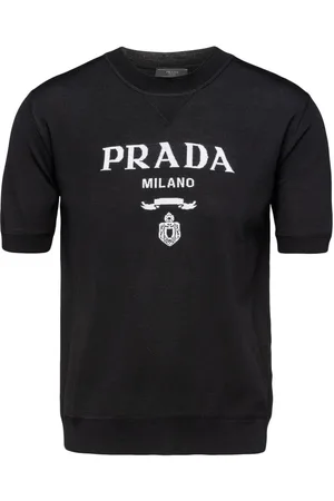 Prada Intarsia-strikket trøje med logo