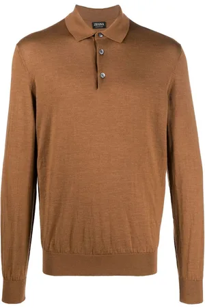 Ermenegildo Zegna Strikket polo med lange ærmer
