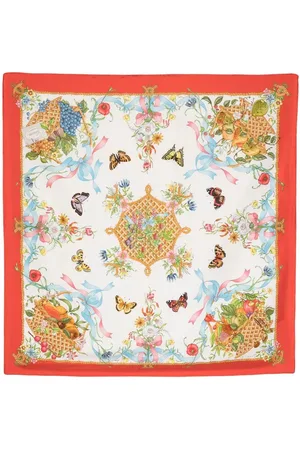 Gucci Blomstret sommerfugl-tørklæde fra 1970