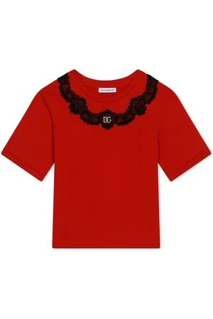 Dolce & Gabbana T-shirt med blondeindlæg