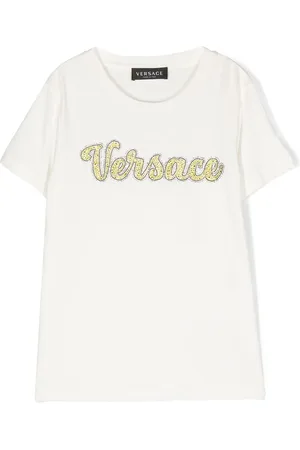 VERSACE T-shirt med krystaludsmykket logo