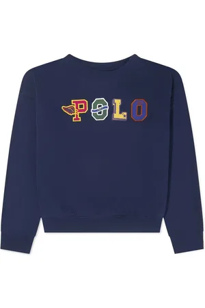 Ralph Lauren Sweatshirt med rund hals og logo-applikation
