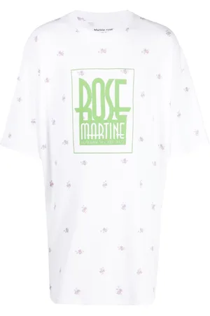 MARTINE ROSE Lang T-shirt med logotryk