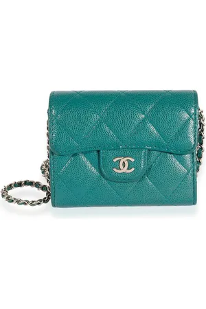CHANEL Diamant-quiltet CC pung med kæde