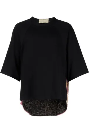 BY WALID T-shirt med broderede blomster