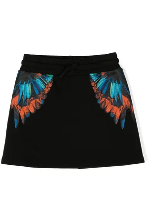 MARCELO BURLON Kort nederdel med løbesnor og Travel Wings-tryk
