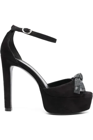 Stuart Weitzman Discoplatform 130mm sandaler med sløjfedetalje