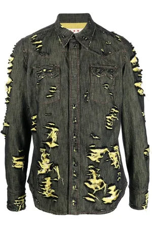 Marni Denimskjorte med slitageeffekt