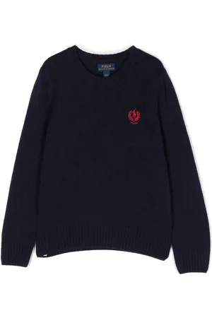 Ralph Lauren Logo-broderet trøje i uld og kashmir