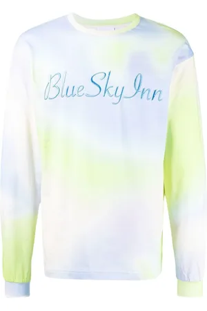 BLUE SKY INN T-shirt med broderet logo og batiktryk