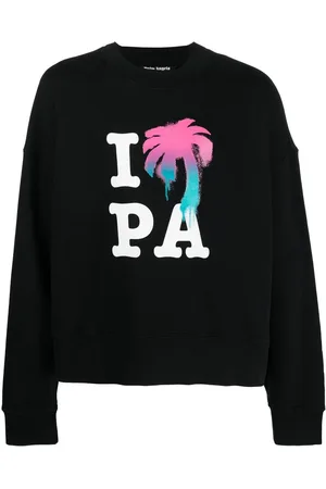 Palm Angels Sweatshirt med rund hals og I Love PA-tryk