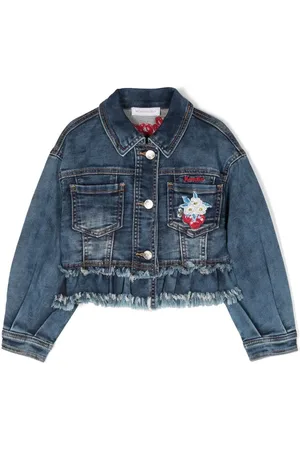MONNALISA Cherry denimjakke i peplum