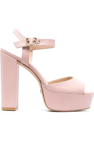 Stuart Weitzman 135mm lædersandaler med plateau