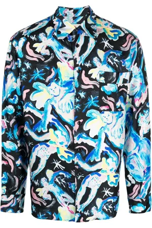 Marni Silkeskjorte med illustration-print