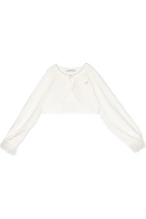MONNALISA Cropped cardigan med udsmykning og tylkant