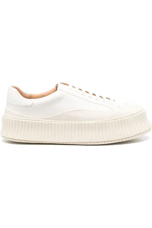 Jil Sander Sneakers i læder med plateausål