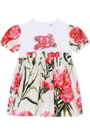 Dolce & Gabbana Blomstret kjole med logotryk