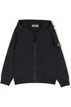 Stone Island Hættetrøje med logomærke og lynlås