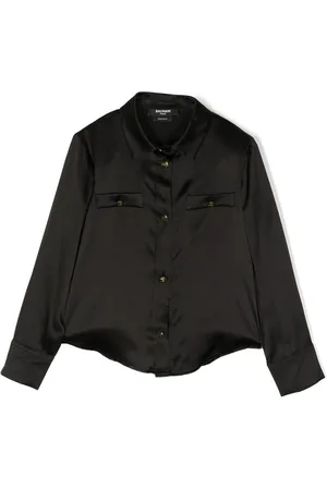 Balmain Ensfarvet skjorte i silke