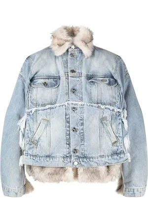 Natasha Zinko Hybrid denimjakke med imiteret pels