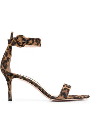 Gianvito Rossi 70mm sandaler med leopardtryk