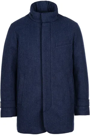 Norwegian Wool Tekstureret frakke med dunfor