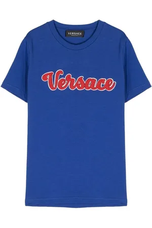 VERSACE T-shirt med flock-tekstur og logo