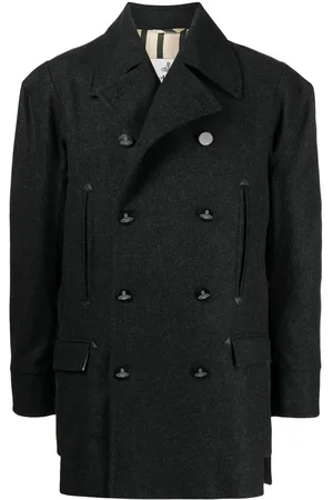 Vivienne Westwood Stribet peacoat i uldblanding