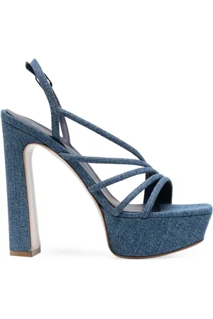 LE SILLA 145mm sandaler i denim med plateau