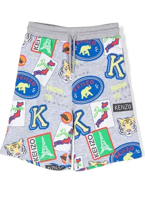 Kenzo Shorts med klistermærketryk og sidestribe