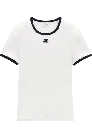 Courrèges Bumpy T-shirt med kontrast