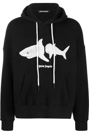 Palm Angels Langærmet White Shark hættetrøje