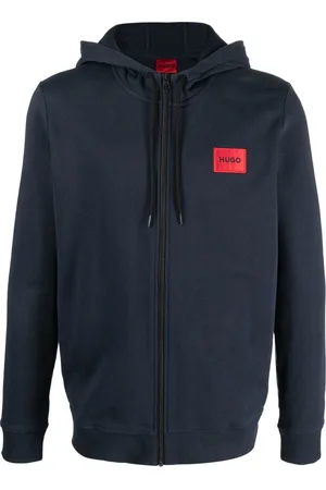 HUGO BOSS Hættetrøje med logomærke på brystet