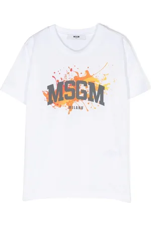 Msgm T-shirt med logotryk og malingeffekt