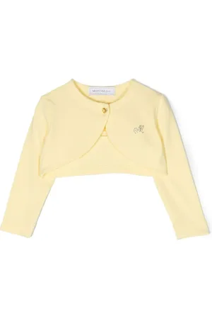 MONNALISA Cropped cardigan med rhinsten-logo