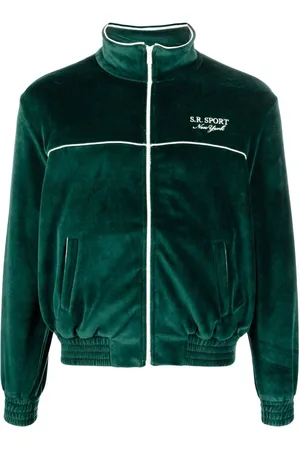 Sporty & Rich Sweatshirt med broderet logo og lynlås