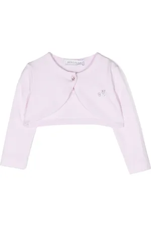 MONNALISA Cropped cardigan med rhinsten-logo