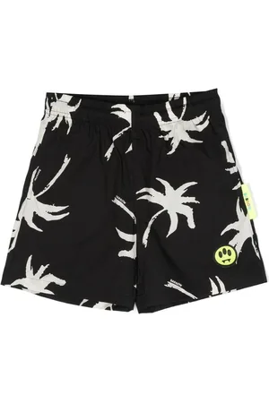 BARROW Shorts med grafisk tryk og elastiklinning