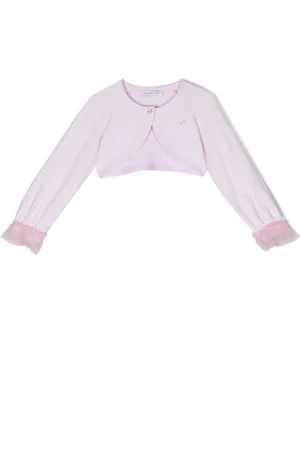 MONNALISA Cropped cardigan med udsmykning og tylkant