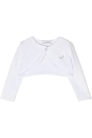 MONNALISA Cropped cardigan med logo-udsmykning