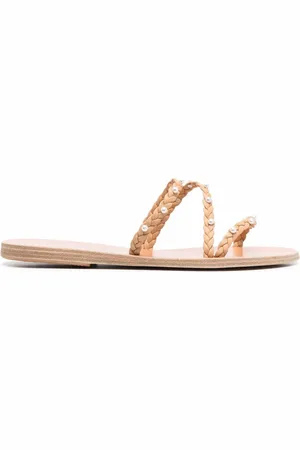 Ancient Greek Sandals Ekaterini lædersandaler med perler